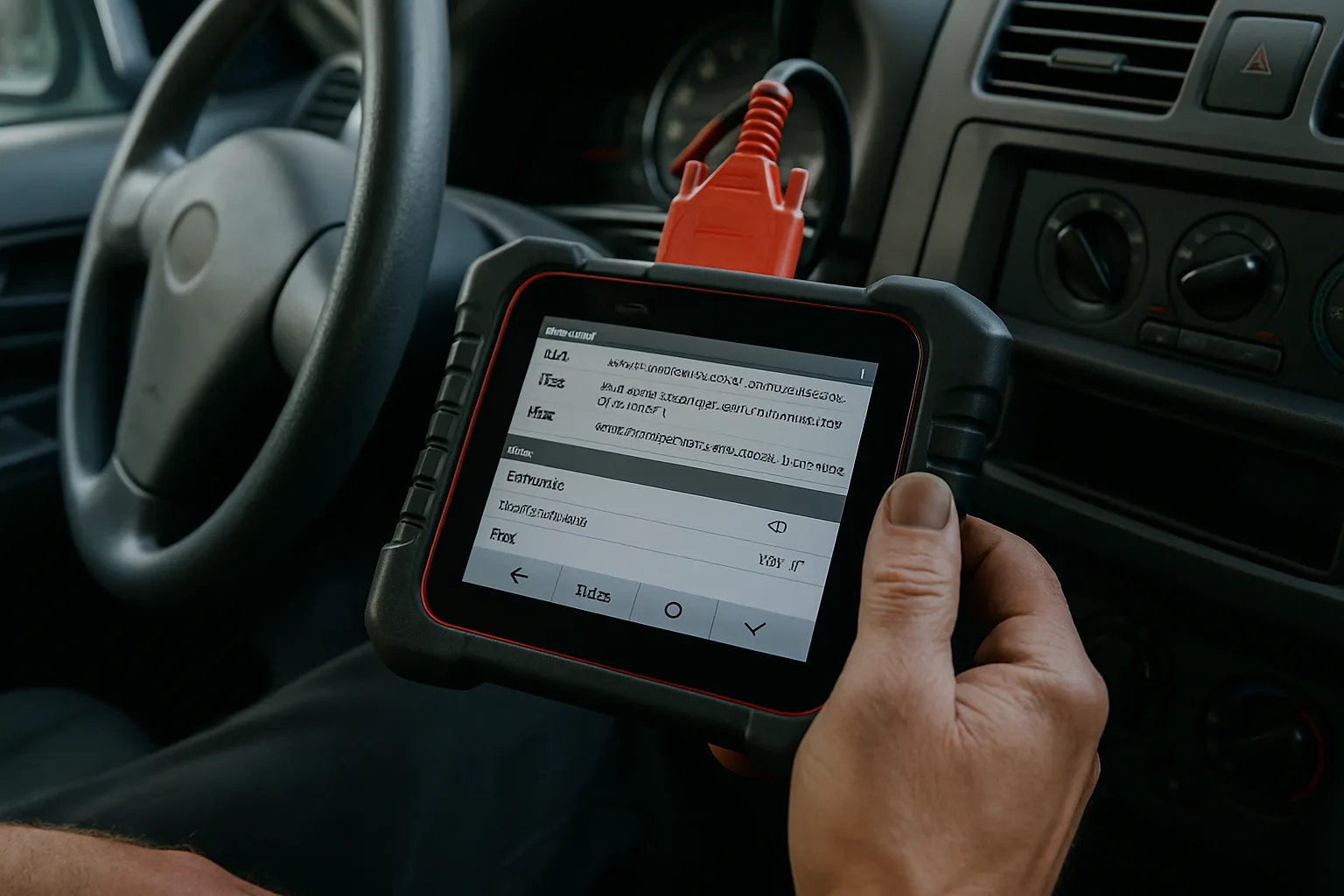 Engine diagnostic scanner reading vehicle data